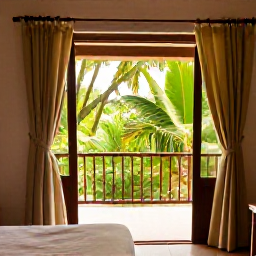 Caribbean Holidays, Cheap Haiti March, Comfortable affordable Haiti hotel room with balcony, tropical greenery and warm natural light