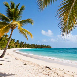Caribbean Holidays, Cheap January Antigua, Quiet white-sand beach in Antigua, gentle turquoise sea, palm trees and warm January sunshine