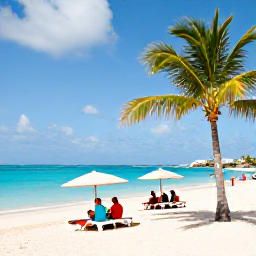 Caribbean Holidays, Cheap January Aruba, A sunny Palm Beach scene in Aruba during January, with turquoise sea, white sand and relaxed holidaymakers
