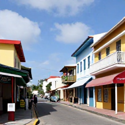Caribbean Holidays, Cheap January Bahamas, Colourful Nassau street with colonial buildings, local shops and visitors exploring downtown