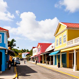 Caribbean Holidays, Cheap January Barbados, Colourful Bridgetown street with historic buildings, local shops and visitors exploring Barbados in warm sunshine