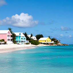 Caribbean Holidays, Cheap January Bermuda, A sunny coastal view of Bermuda in January, with pastel houses, turquoise water and a quiet beach