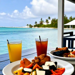 Caribbean Holidays, Cheap January Bermuda, Affordable Bermuda holiday meal at a casual waterfront restaurant, with local seafood and harbour views