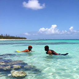 Caribbean Holidays, Cheap January Cayman, Travellers snorkelling in clear shallow water near Grand Cayman, with colourful fish, coral and a sunny Caribbean coastline in the background