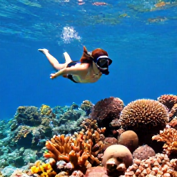 Caribbean Holidays, Cheap January Cura&ccedil;ao, Snorkeller swimming above a colourful coral reef in clear Cura&ccedil;ao waters during a sunny January holiday