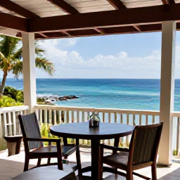 Caribbean Holidays, Cheap January Dominica, A comfortable small hotel overlooking the Caribbean Sea in Dominica, with a relaxed January holiday atmosphere
