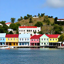 Caribbean Holidays, Cheap January Grenada, Colourful St George's harbour in Grenada with pastel buildings, hillside streets, fishing boats and clear January sunshine