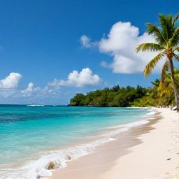 Caribbean Holidays, Cheap January Holidays, A sunny Caribbean beach in the United States Virgin Islands in January, with turquoise water, white sand, palm trees and a relaxed atmosphere
