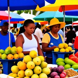 Caribbean Holidays, Cheap January Holidays, Colourful Saint Lucian market with fresh tropical fruit, local spices and friendly stalls in a lively Caribbean town