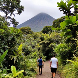 Caribbean Holidays, Cheap January Holidays, Hikers on a lush rainforest trail beneath La Soufri&egrave;re volcano on Saint Vincent