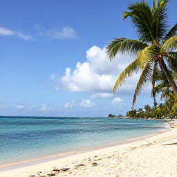 Caribbean Holidays, Cheap January Holidays, Sunny beach on Saint Kitts with calm turquoise water, palm trees and a relaxed January holiday atmosphere