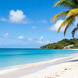 Caribbean Holidays, Cheap January Holidays, Sunny Caribbean beach in Saint Vincent and the Grenadines in January, with calm turquoise water, palm trees and a relaxed atmosphere