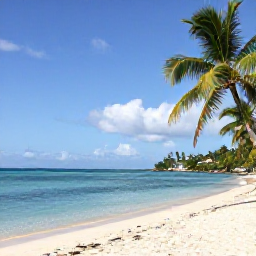 Caribbean Holidays, Cheap January Holidays, Sunny white-sand beach on Saint Thomas in the United States Virgin Islands, calm turquoise water, palm trees and a relaxed January holiday atmosphere