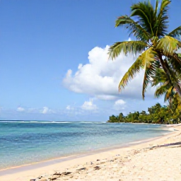 Caribbean Holidays, Cheap January Martinique, A sunny Martinique beach in January with calm turquoise water, palm trees and a relaxed holiday atmosphere