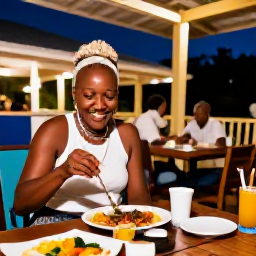 Caribbean Holidays, Cheap January Montserrat, A relaxed evening at a small Montserrat restaurant with fresh Caribbean food and friendly local atmosphere