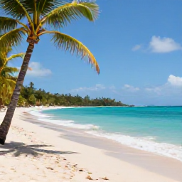 Caribbean Holidays, Cheap July Holidays, A sunny beach on Saint Vincent with turquoise sea, palm trees and a relaxed July holiday atmosphere