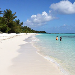 Caribbean Holidays, Cheap July Holidays, Family enjoying calm shallow water and soft white sand at Grace Bay Beach, Providenciales, Turks and Caicos