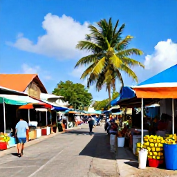Caribbean Holidays, Cheap July Jamaica, Jamaican jerk food, tropical fruit and colourful local market in a lively Caribbean town