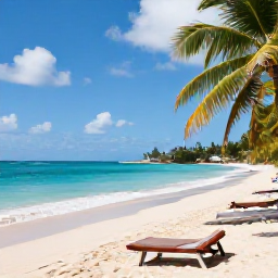 Caribbean Holidays, Cheap June Holidays, A relaxed white-sand beach in Antigua with clear turquoise water, palm trees and a quiet June afternoon
