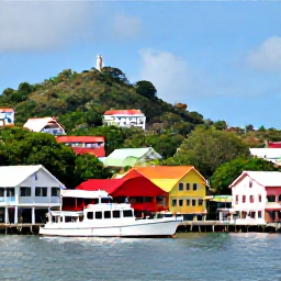 Caribbean Holidays, Cheap June Holidays, Colourful St George's harbour in Grenada with hillside buildings, traditional boats and tropical sunshine
