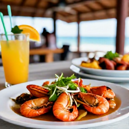 Caribbean Holidays, Cheap June Holidays, Friendly outdoor Caribbean restaurant in Antigua serving fresh seafood, grilled dishes and colourful tropical drinks