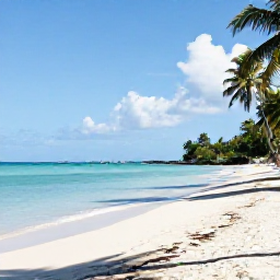 Caribbean Holidays, Cheap June Holidays, Grand Anse Beach in Grenada on a sunny June morning, calm turquoise water, soft white sand and a few palm trees