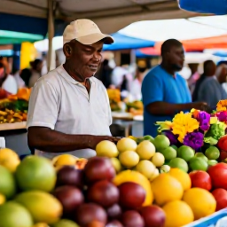 Caribbean Holidays, Cheap June Holidays, Lively Fort-de-France market in Martinique with colourful tropical fruit, spices, flowers and friendly local traders