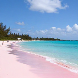 Caribbean Holidays, Cheap March Bermuda, Sunny pink-sand beach in Bermuda in March with calm turquoise water and a few visitors
