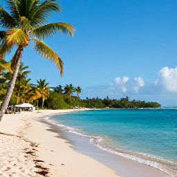 Caribbean Holidays, Cheap March Holidays, A sunny beach on Saint Vincent with calm turquoise water, palm trees and a relaxed Caribbean atmosphere