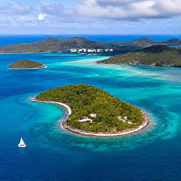 Caribbean Holidays, Cheap March Holidays, Aerial view of the British Virgin Islands with turquoise water, green islands and sailing boats