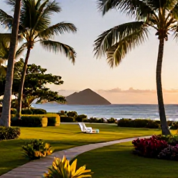 Caribbean Holidays, Cheap March Holidays, Comfortable affordable Martinique accommodation near a beach, with tropical gardens and warm evening light