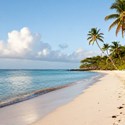 Caribbean Holidays, Cheap March Holidays, Grand Anse Beach in Grenada on a sunny March morning, calm turquoise water, soft white sand and a few palm trees
