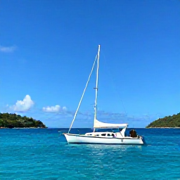 Caribbean Holidays, Cheap March Holidays, Small sailing boat between the British Virgin Islands under a clear blue March sky