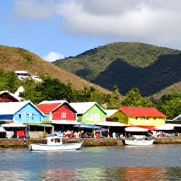 Caribbean Holidays, Cheap March Holidays, St George's Grenada waterfront with colourful buildings, fishing boats, local market stalls and green hills