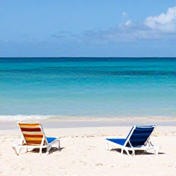 Caribbean Holidays, Cheap March Holidays, Sunny Cura&ccedil;ao beach in March with clear turquoise water, white sand, colourful beach loungers and a relaxed Caribbean atmosphere