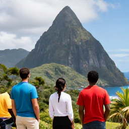 Caribbean Holidays, Cheap March Holidays, Travellers exploring the Pitons and lush rainforest in Saint Lucia, with a local guide and dramatic volcanic scenery