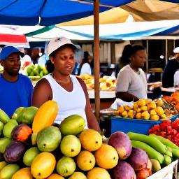Caribbean Holidays, Cheap Martinique Holidays, Bustling Martinique market with colourful tropical fruit, spices, local food stalls and friendly shoppers
