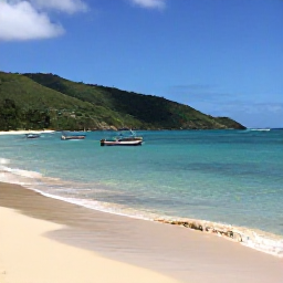 Caribbean Holidays, Cheap Martinique July, A quiet Martinique beach near Les Anses-d&rsquo;Arlet with clear water, fishing boats and green hills