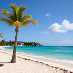 Caribbean Holidays, Cheap May Holidays, A sunny beach on Saint Martin and Sint Maarten in May, turquoise Caribbean water, palm trees and a relaxed holiday atmosphere