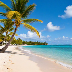 Caribbean Holidays, Cheap May Holidays, A sunny Martinique beach in May with turquoise water, palm trees and a relaxed atmosphere