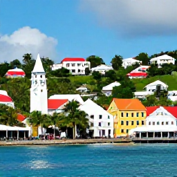 Caribbean Holidays, Cheap May Holidays, Colourful Charlotte Amalie waterfront and historic streets on St Thomas, with visitors exploring shops and landmarks