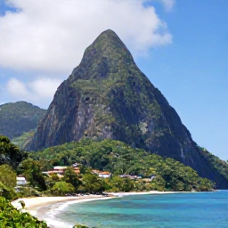Caribbean Holidays, Cheap May Holidays, The Pitons rising above lush rainforest and the Caribbean Sea near Soufri&egrave;re, Saint Lucia