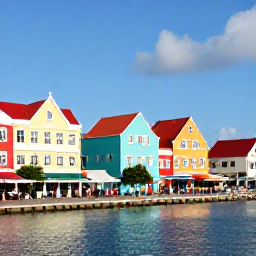 Caribbean Holidays, Cheap November Cura&ccedil;ao, Colourful Willemstad waterfront in Cura&ccedil;ao with pastel Dutch colonial buildings, walking visitors and sunny skies
