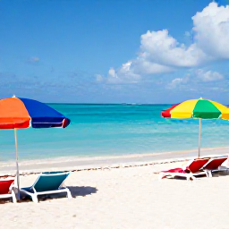 Caribbean Holidays, Cheap November Cura&ccedil;ao, Sunny Cura&ccedil;ao beach in November with clear turquoise water, colourful umbrellas and relaxed holiday atmosphere