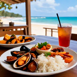 Caribbean Holidays, Cheap November Holidays, A friendly Dominican restaurant serving fresh seafood, rice and plantain in a lively coastal setting