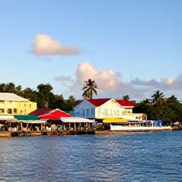 Caribbean Holidays, Cheap November Holidays, Colourful Fort-de-France waterfront and market in Martinique, warm November morning, realistic travel photograph