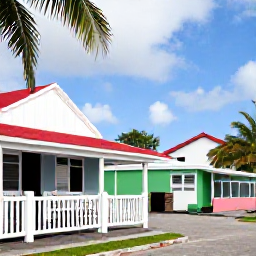 Caribbean Holidays, Cheap November Holidays, Friendly local restaurant serving fresh seafood beside a colourful Caribbean street in Providenciales