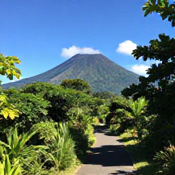 Caribbean Holidays, Cheap November Holidays, Green Martinique mountain landscape near Mount Pel&eacute;e with a clear walking trail and tropical forest, realistic travel photograph