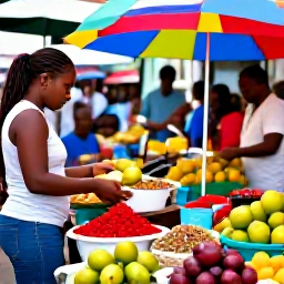 Caribbean Holidays, Cheap November Holidays, Visitors exploring colourful market stalls in Fort-de-France, Martinique, tropical fruit and spices, realistic travel photograph