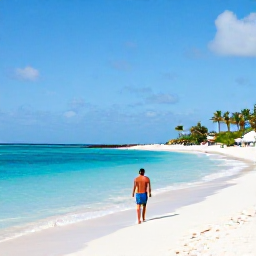 Caribbean Holidays, Cheap October Aruba, Sunny Palm Beach in Aruba during October, with calm turquoise water, white sand and relaxed holidaymakers